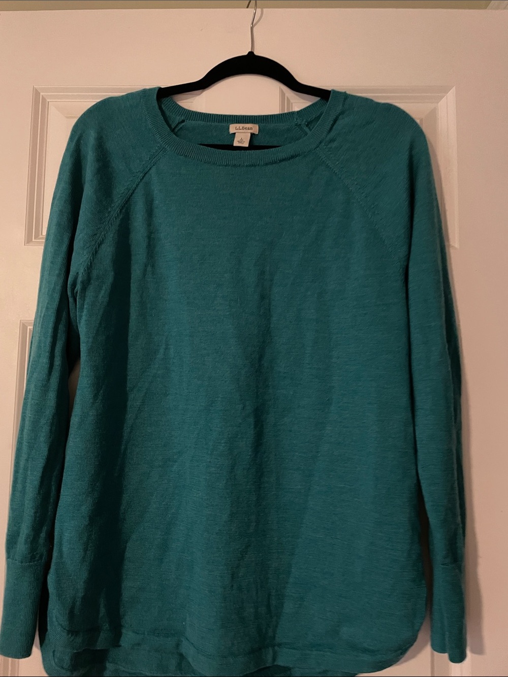 L.L. Bean Women's Teal-Blue Crewneck Sweater